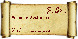 Prommer Szabolcs névjegykártya